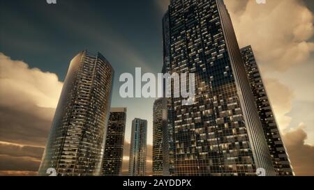 Grattacieli o edifici moderni della città Foto Stock