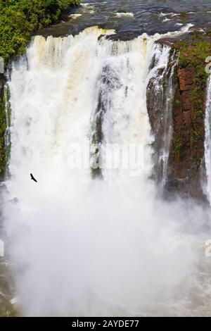 Enorme complesso di cascate Iguazu Foto Stock