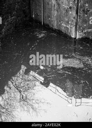 Fotografia in bianco e nero di Hungerford Lock, Kennet e Avon Canal, Berkshire, Inghilterra, Regno Unito, GB. Foto Stock