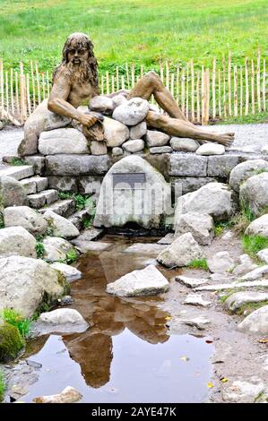 Origine Danubio - sorgente della razza - Furtwangen Foresta Nera Germania Foto Stock