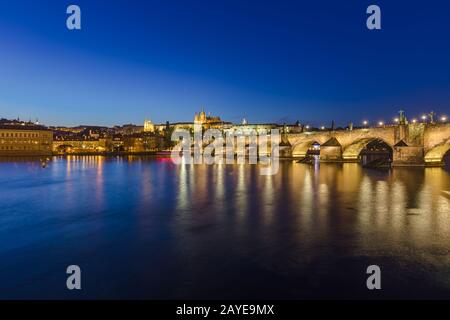 Il Ponte Carlo a Praga - Repubblica Ceca Foto Stock