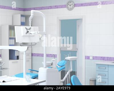 3D rendering moderno studio dentistico Foto Stock