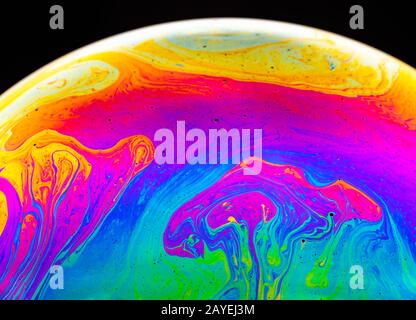 Bella astrazione psichedelica - interferenza in film di sapone in luce riflessa Foto Stock