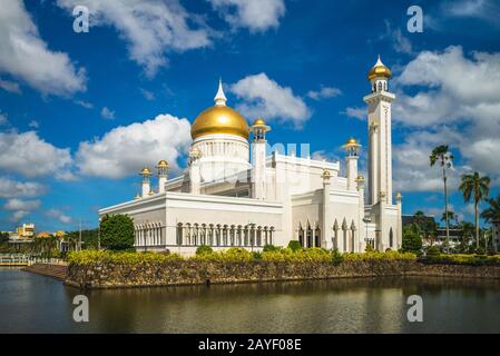 Moschea Di Omar Ali Saifuddien A Bandar Seri Begawan, Brunei Foto Stock
