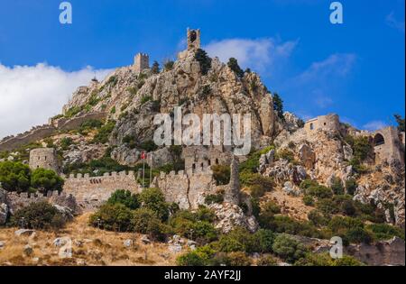 Castello storico di Saint Hilarion nella regione di Kyrenia - Cipro del Nord Foto Stock