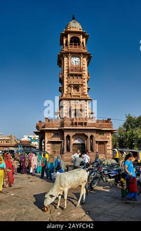 Torre Dell'Orologio Di Jodhpur, Rajasthan, India Foto Stock