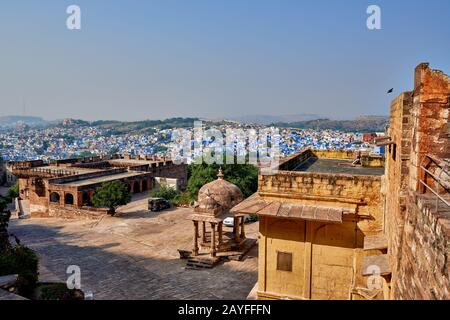 Città blu Jodhpur, Rajasthan, India Foto Stock