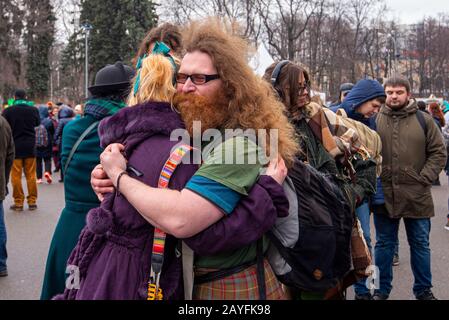 Mosca - MAR 16: Festa di San Patrizio al Sokol'niki Park di Mosca il 16 marzo. 2019 in Russia Foto Stock