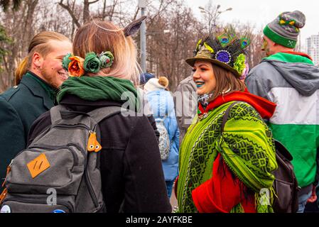 Mosca - MAR 16: Festa di San Patrizio al Sokol'niki Park di Mosca il 16 marzo. 2019 in Russia Foto Stock