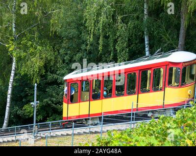 Al Turmberg con la funivia , Karlsruhe Durlach, germay Foto Stock