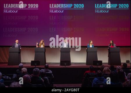 (Da sinistra a destra) i vice-dirigenti laburisti Ian Murray, Angela Rayner, Richard Burton, il dottor Rosena Allin-Khan e Dawn Butler durante le marchette della leadership laburista al centro della SEC, Glasgow. Foto Stock