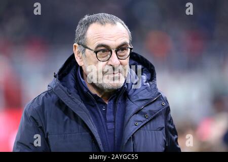Milano, Italia. 13th febbraio 2020. Coppa Italia. Ac Milan E Juventus Fc. Maurizio Sarri , allenatore della Juventus FC . Foto Stock