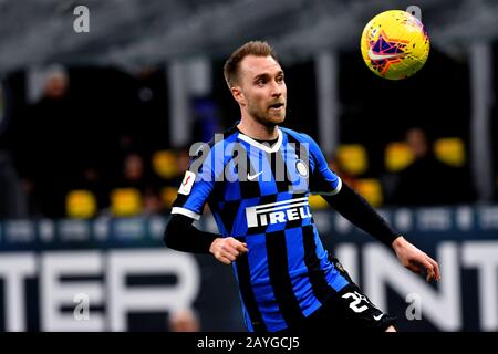 Milano, Italia. 12th febbraio 2020 . Coppa Italia semifinale prima tappa . Fc Internazionale Vs Ssc Napoli. . Christian Eriksen del FC Internazionale. Foto Stock