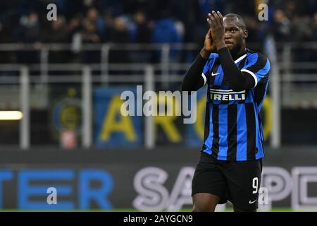 Milano, Italia. 12th febbraio 2020 . Coppa Italia semifinale prima tappa . Fc Internazionale Vs Ssc Napoli. . Romelu Lukaku del FC Internazionale. Foto Stock