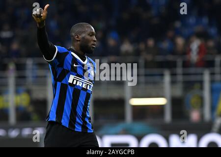 Milano, Italia. 12th febbraio 2020 . Coppa Italia semifinale prima tappa . Fc Internazionale Vs Ssc Napoli. . Romelu Lukaku del FC Internazionale. Foto Stock