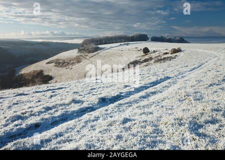 Fontmell In Inverno, Dorset, Inghilterra, Regno Unito Foto Stock