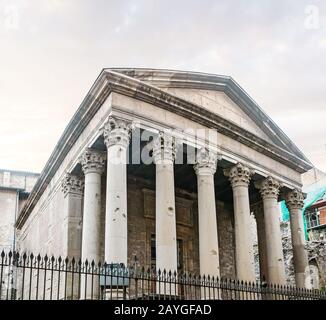 26 LUGLIO 2018, VIC, SPAGNA: Tempio romano di Vic in Catalogna Spagna Foto Stock