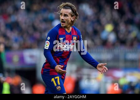 Barcellona, SPAGNA - 15 FEBBRAIO: Antione Griezmann del FC Barcelona durante la Liga match tra FC Barcelona e Getafe CF al Camp Nou il 15 febbraio 2020 a Barcellona, Spagna. Foto Stock