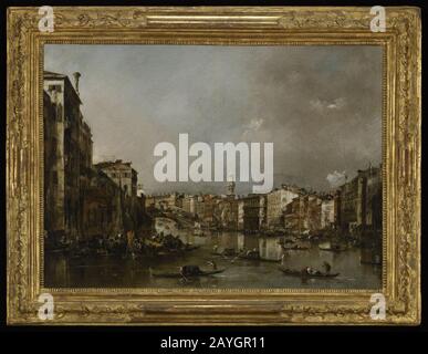 Francesco Guardi - Vista sul Canal Grande Verso Rialto Foto Stock