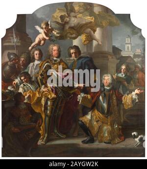 Francesco Solimena - Imperatore Carlo Vi E Gundacker, Conte Altann Foto Stock