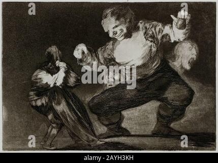 Francisco Goya - Simpleton - piatto 4 della serie 'Los Disparates' (le Follie) Foto Stock