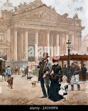 François Gaillard, Devant le Palais de la Bourse, 1885. Foto Stock