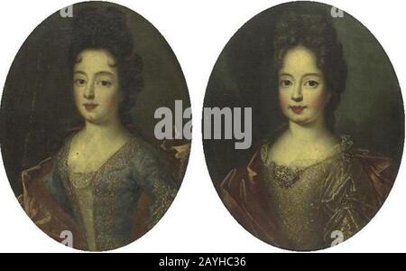 Françoise Marie de Bourbon e Louise Françoise de Bourbon circolo di Pierre Mignard. Foto Stock