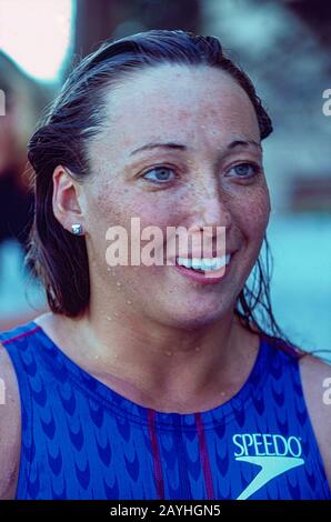 Amy Van Dyken (USA) in gara alla Santa Clara Invitational del 2000 Foto Stock