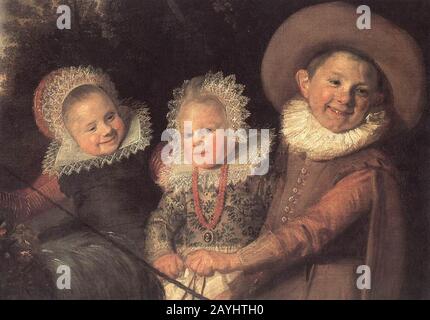 Frans Hals - Tre bambini con un carrello Goat (dettaglio) Foto Stock