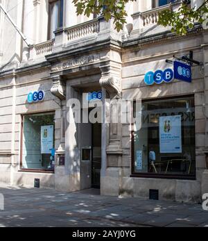 Gloucester, Regno Unito - 08 settembre 2019: La filiale della banca TSB su Eastgate Street Foto Stock