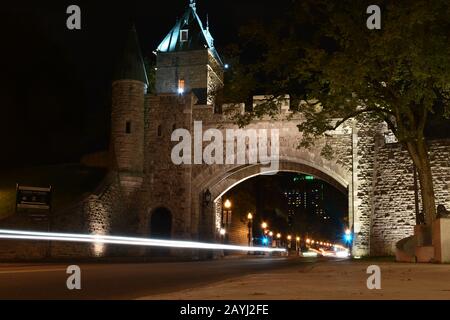 Le porte di Quebec City, una delle uniche città murate del Nord America Foto Stock