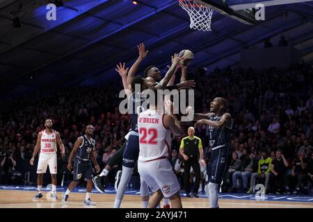 Marne La Vallee, Senna E Marna, Francia. 15th Feb, 2020. Il giocatore di Monaco BOST DEE in azione durante le semifinali della LNB Basket Leaders Cup tra Monaco e Digione alla Disney Events Arena di Parigi - Francia.Dijon ha vinto 83-81. Credito: Pierre Stevenin/Zuma Wire/Alamy Live News Foto Stock