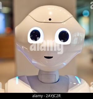 Testa di robot umanoide Pepper Foto Stock