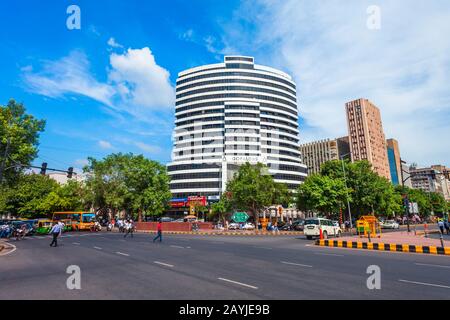 New DELHI, INDIA - 26 SETTEMBRE 2019: Gopaldas Ardee torre vicino al Connaught Place, il più grande centro finanziario, commerciale e commerciale di New De Foto Stock