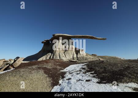 King of Wing, incredibili formazioni rocciose nell'area di studio di Ah-shi-sle-pah, New Mexico USA Foto Stock