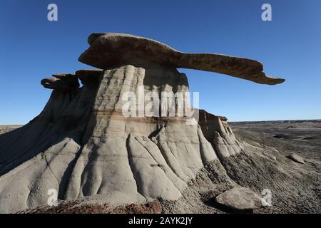 King of Wing, incredibili formazioni rocciose nell'area di studio di Ah-shi-sle-pah, New Mexico USA Foto Stock