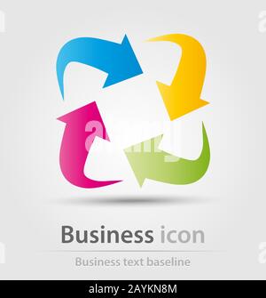 Originariamente creato un'icona aziendale astratta a colori per attività di design creativo Illustrazione Vettoriale