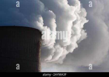 Centrale Nucleare Doel, Belgio, Anversa, Doel, Linkeroever Foto Stock