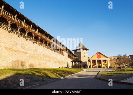 Quartiere del vecchio castello Lubart in Lutsk, Ucraina. Foto Stock