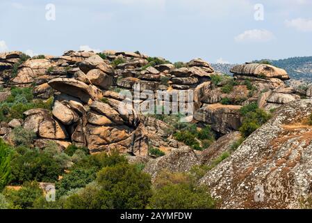 Viste panoramiche delle rocce Vulcaniche a Aydın Cine Turkey. Foto Stock