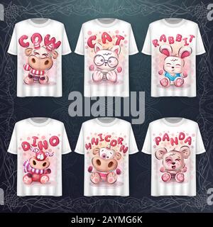 Teddy cute animali e merchandising Illustrazione Vettoriale