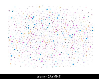 Confetti nuova celebrazione di fondo. Galassia di sfere in mesh colorate. Meravigliosa texture sfondo confetti. Illustrazione Vettoriale