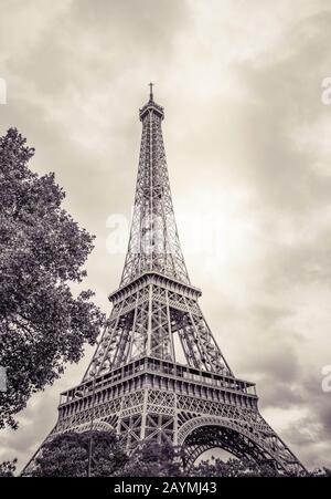 La Torre Eiffel. Foto d'epoca. Foto Stock