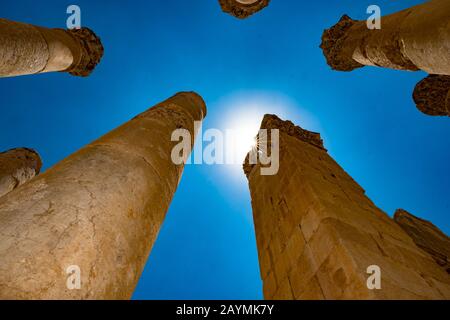 Jerash (Gerasa), antica capitale romana e la più grande città di Jerash Governatorato, Giordania, Foto Stock