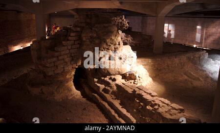 Copenhagen, DANIMARCA - 06th LUGLIO 2015: Rovine sotto il Palazzo di Christiansborg Foto Stock