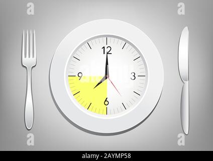 i tableware indicano il tempo di cena Illustrazione Vettoriale