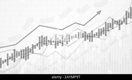 Analisi dei dati aziendali. Grafico finanziario. Grafico del trading di investimenti nel mercato azionario. Analisi astratta e diagramma statistico Illustrazione Vettoriale