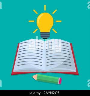 libro matita e lampada isolato per lo studio del concetto di illustrazione vettoriale Illustrazione Vettoriale