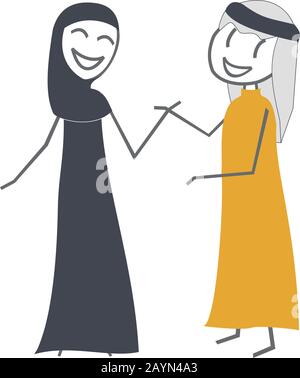 Coppia mediorientale in abito tipico Illustrazione Vettoriale