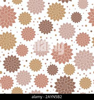 Mandala fiori texture vettore senza cuciture modello. Ideale per l'estate e primavera tessuti, sfondi, sfondi, inviti, progetti di design di imballaggio. Illustrazione Vettoriale